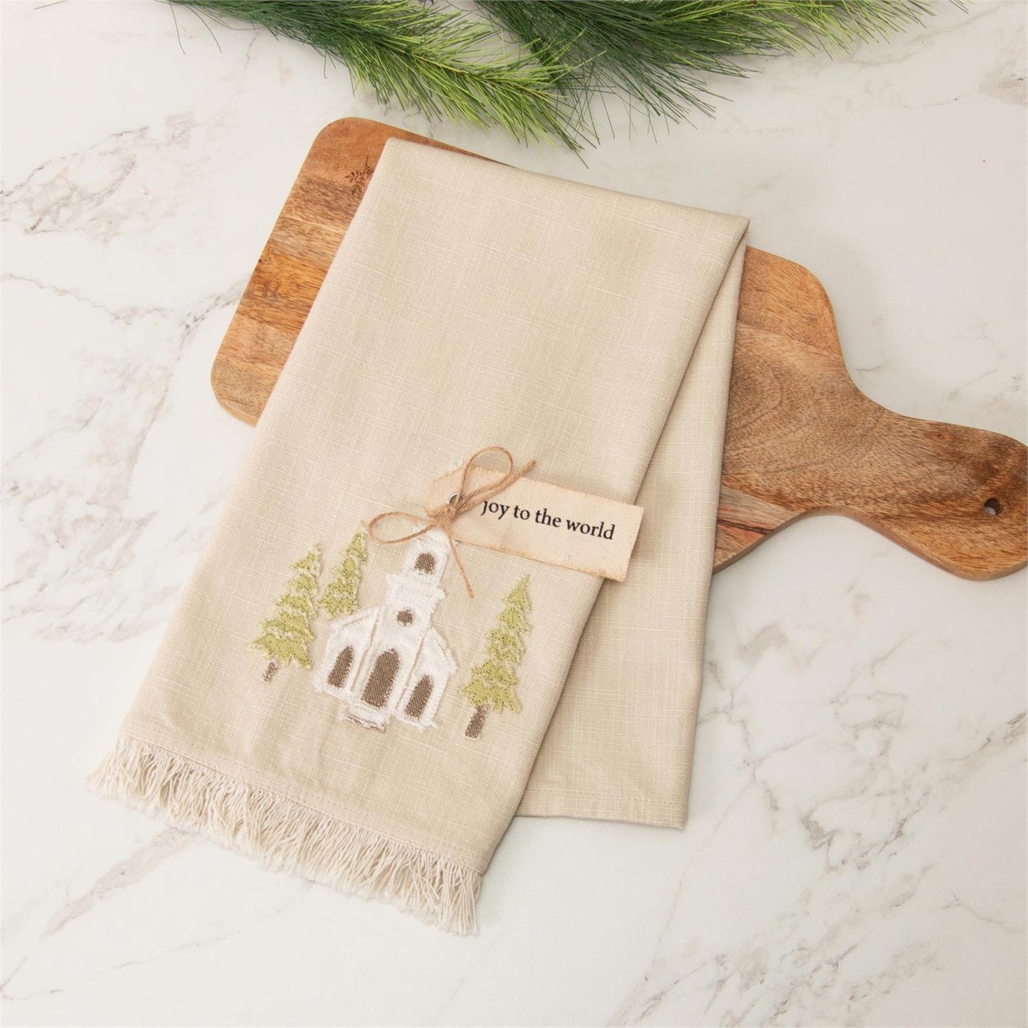 Joy To The World Church Tea Towel