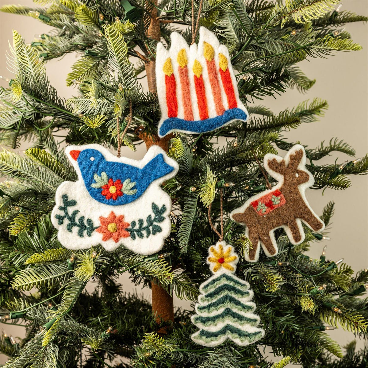 Woolen Folk Art Ornaments