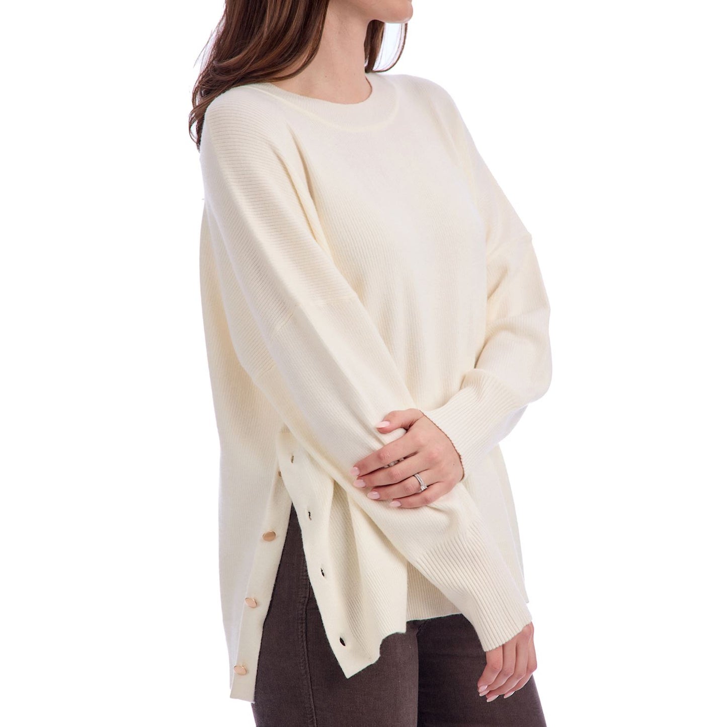 Cream Noralee Button Sweater