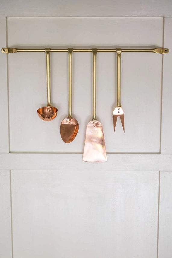 Brass Hanging Rod & Utensil Set