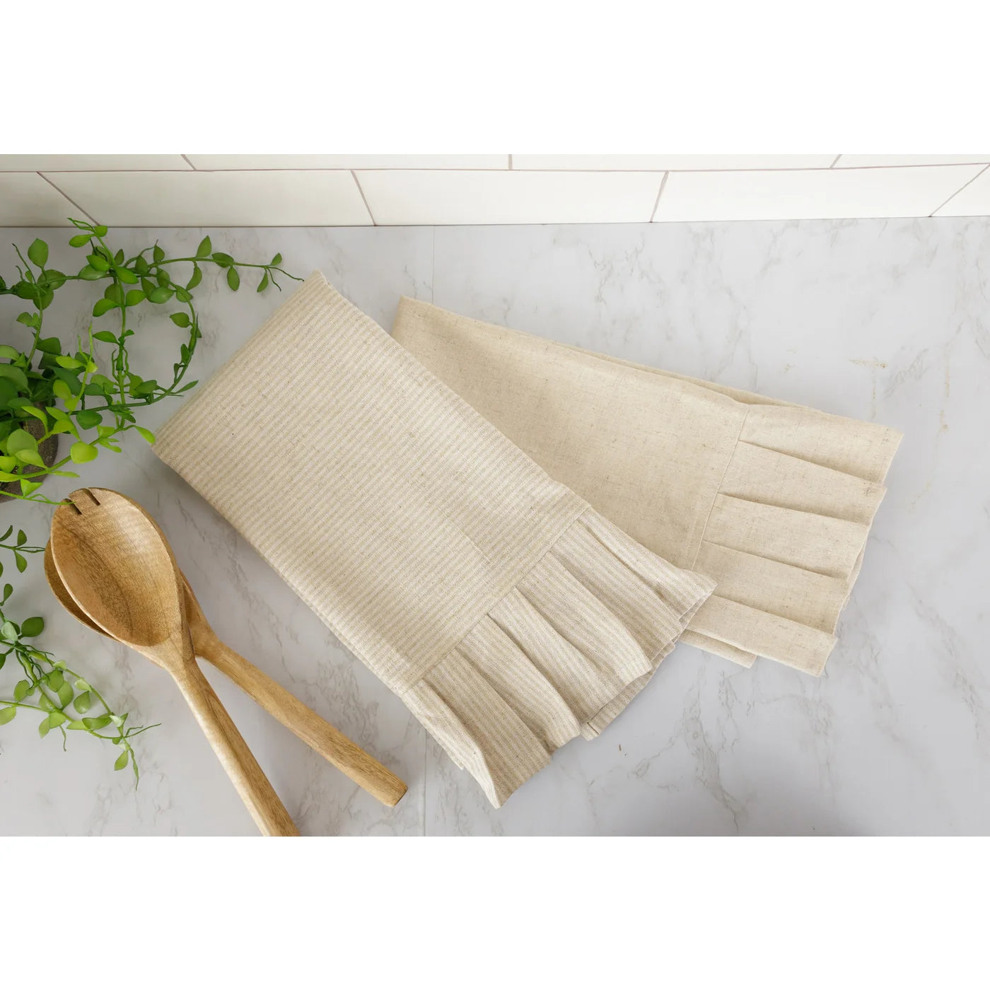 Ruffle Natural Tea Towels