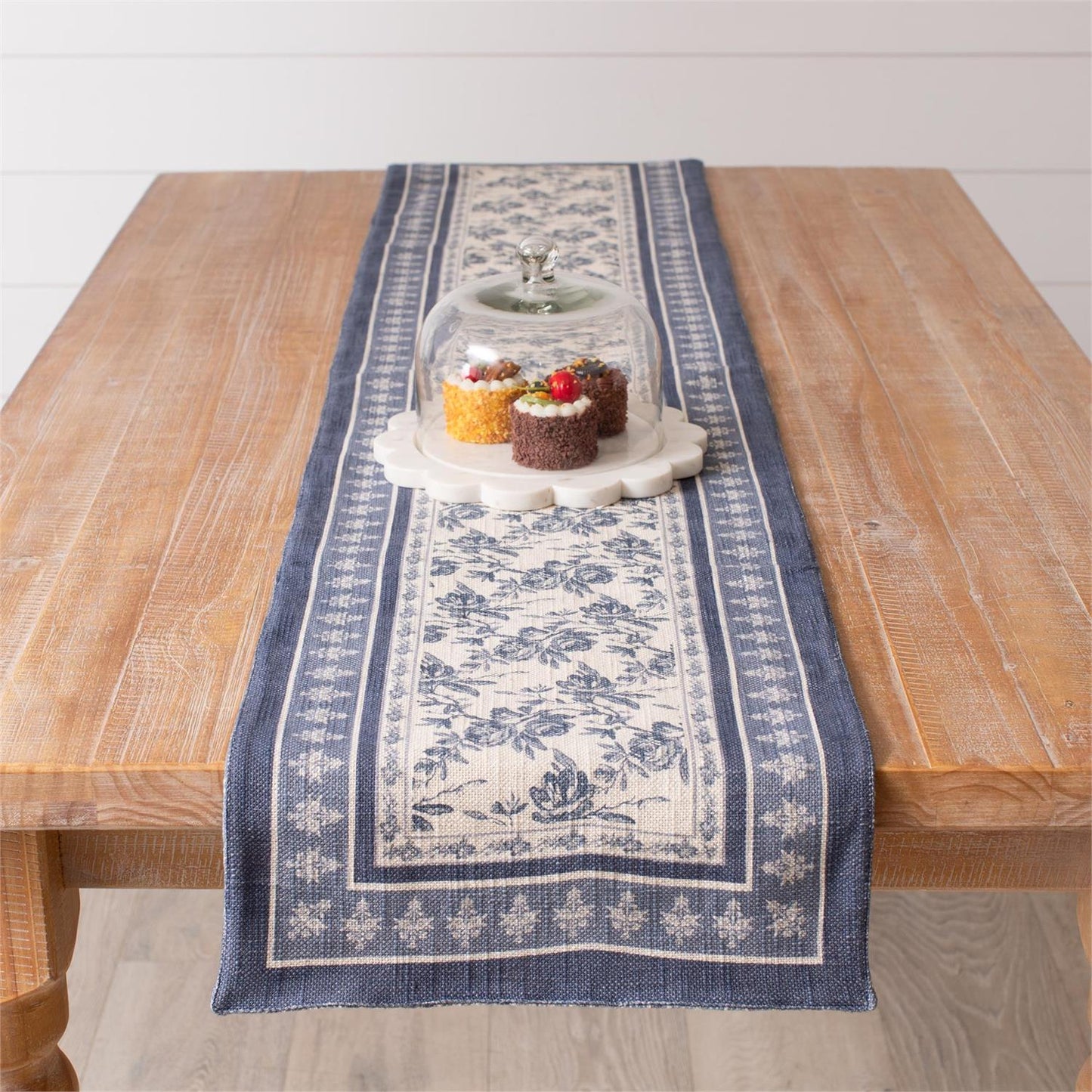 French Blue Floral Table Runner