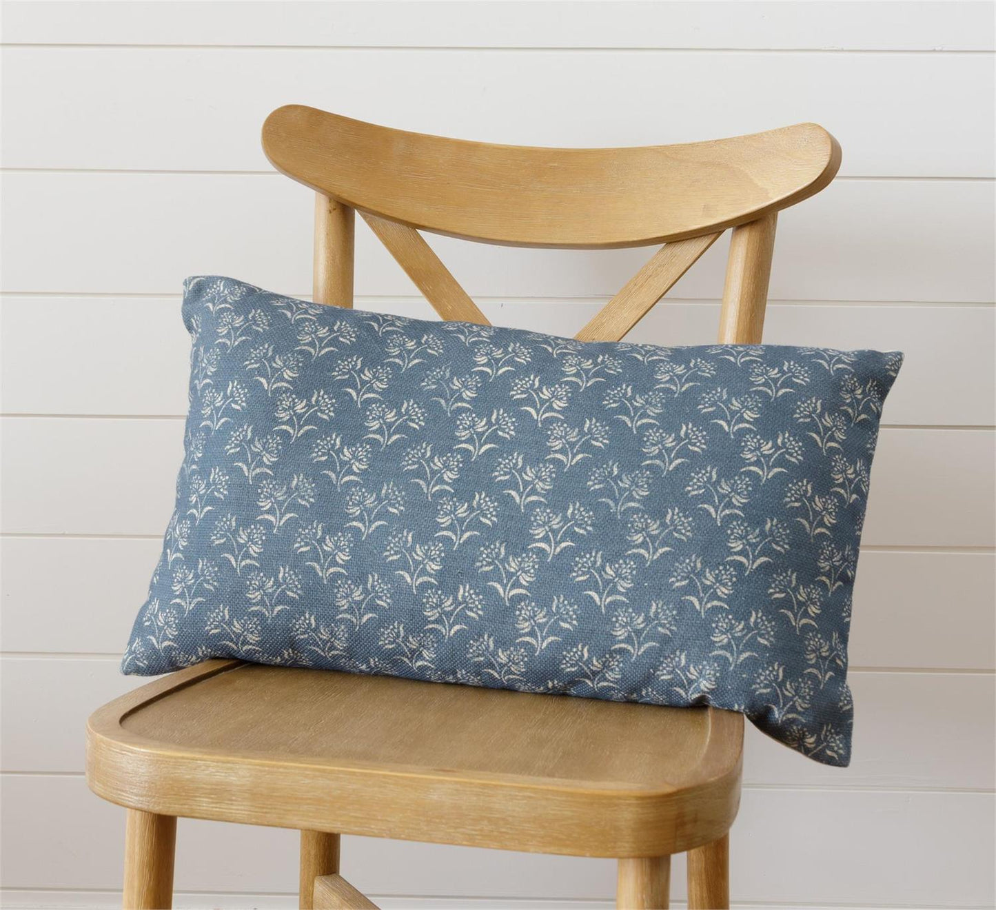 Floral Block Print Lumbar Pillow