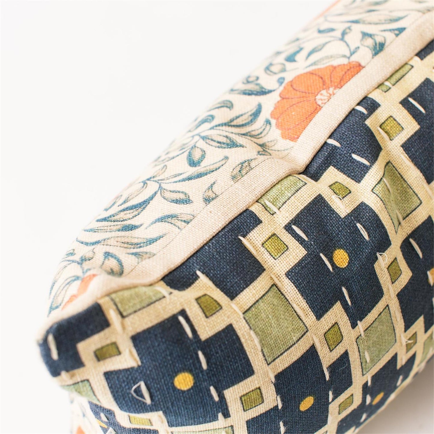 Terracotta Floral Reversible Lumbar Pillow