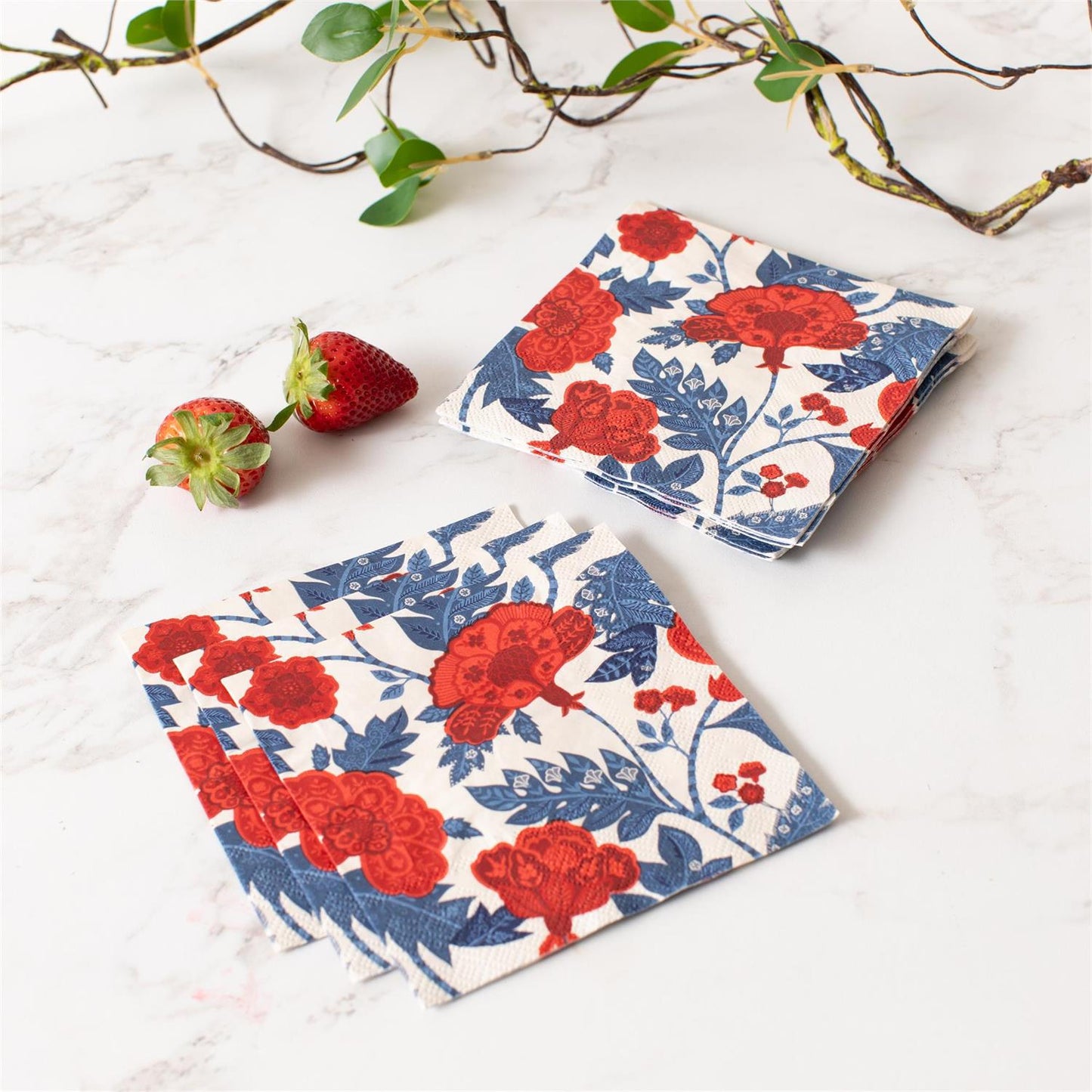 Americana Floral Paper Beverage Napkins