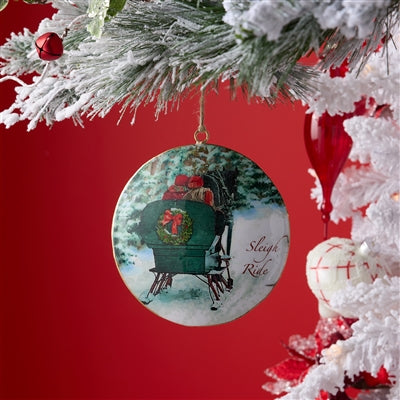 Sleigh Ride Disc Ornament