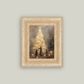 Christmas Tree Gold Framed Antique Art