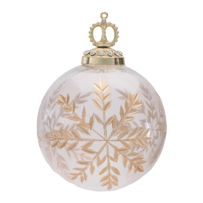 Etched Glass Ball Ornament