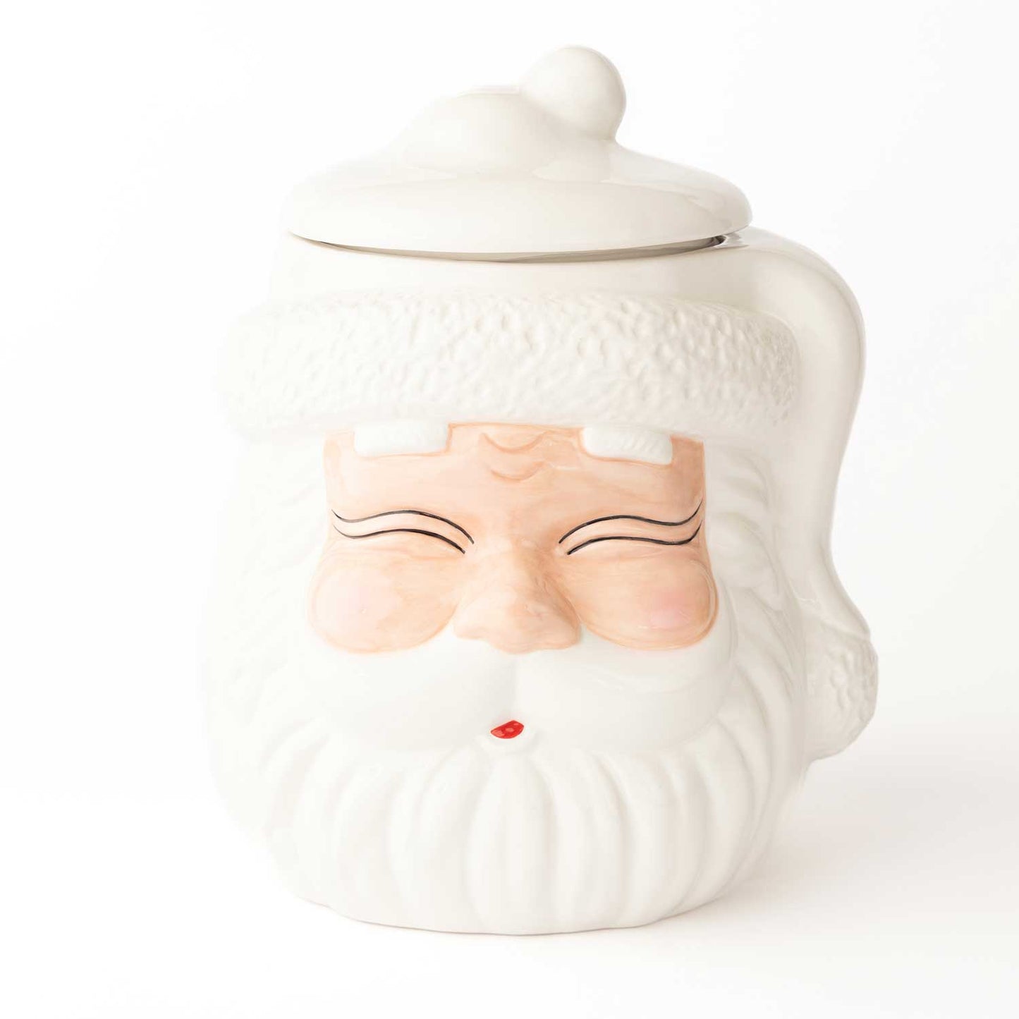 WHITE SANTA Cookie Jar