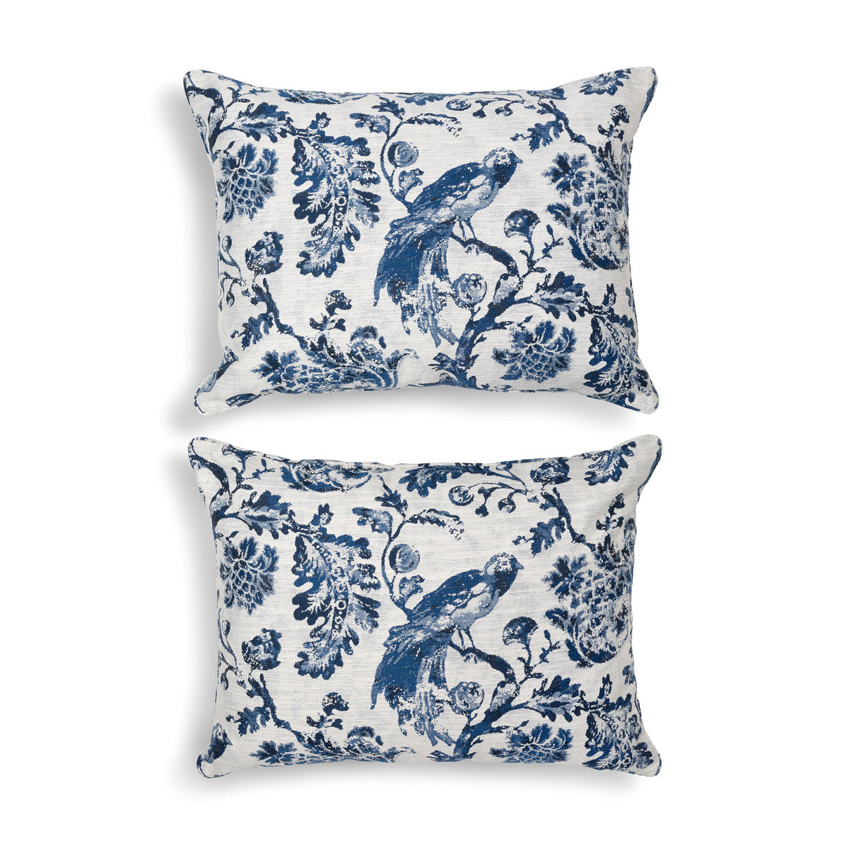Bluebird Toile Feather Pillow