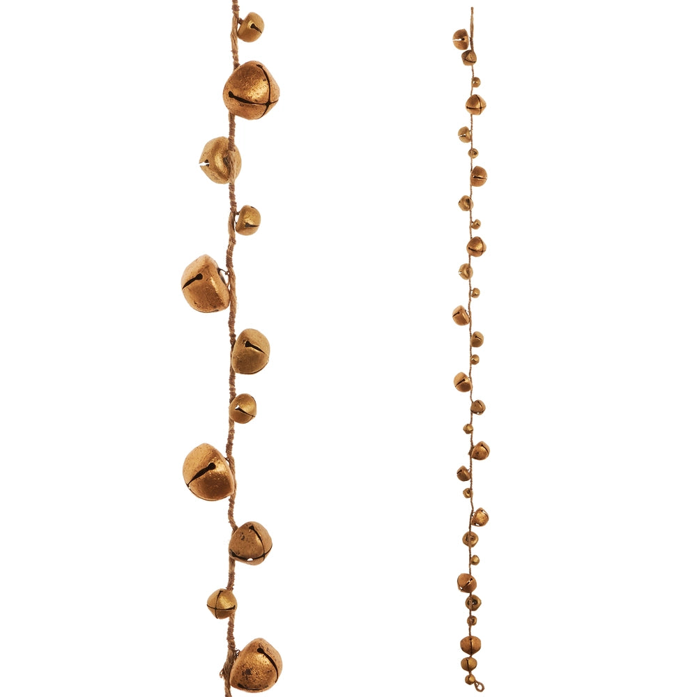 Antique Gold Jingle Bell Garland