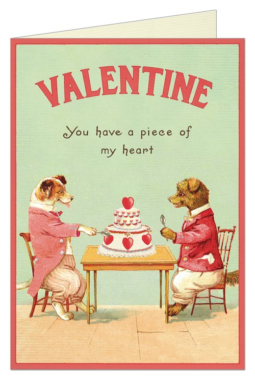 Cavallini Valentine Dog Greeting Card & Envelope