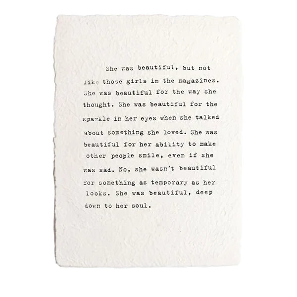 She Was Beautiful Paper Print