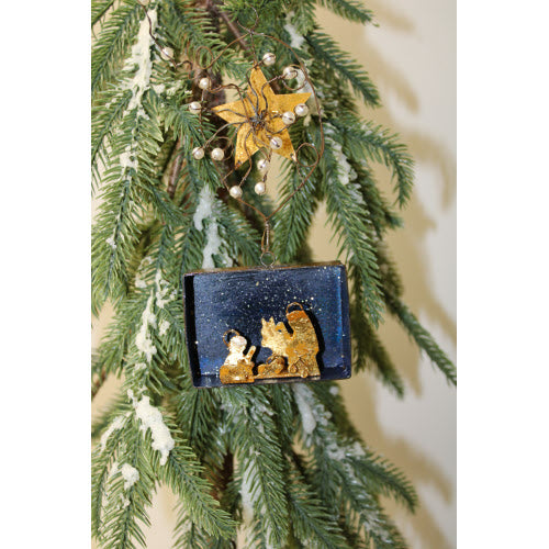 Metal Mini Nativity Ornament With Star