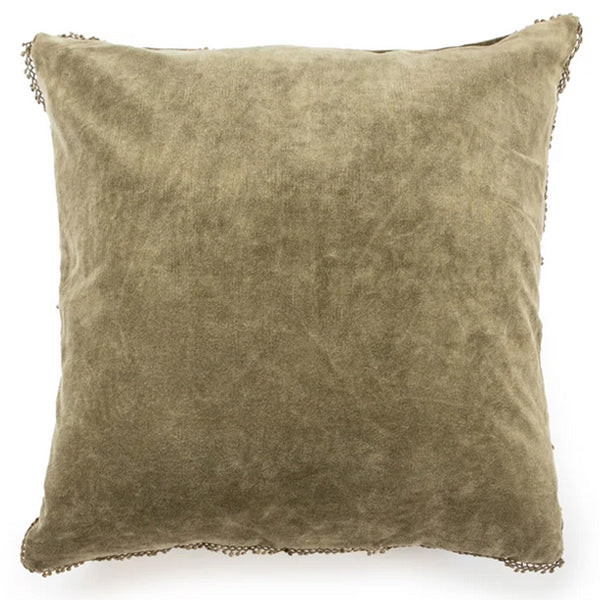 Velvet Pillow with Poms