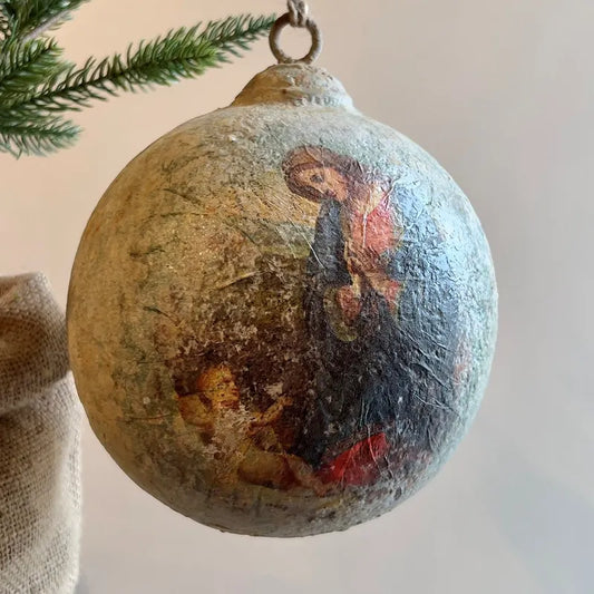 Mother & Child Metal Ornament