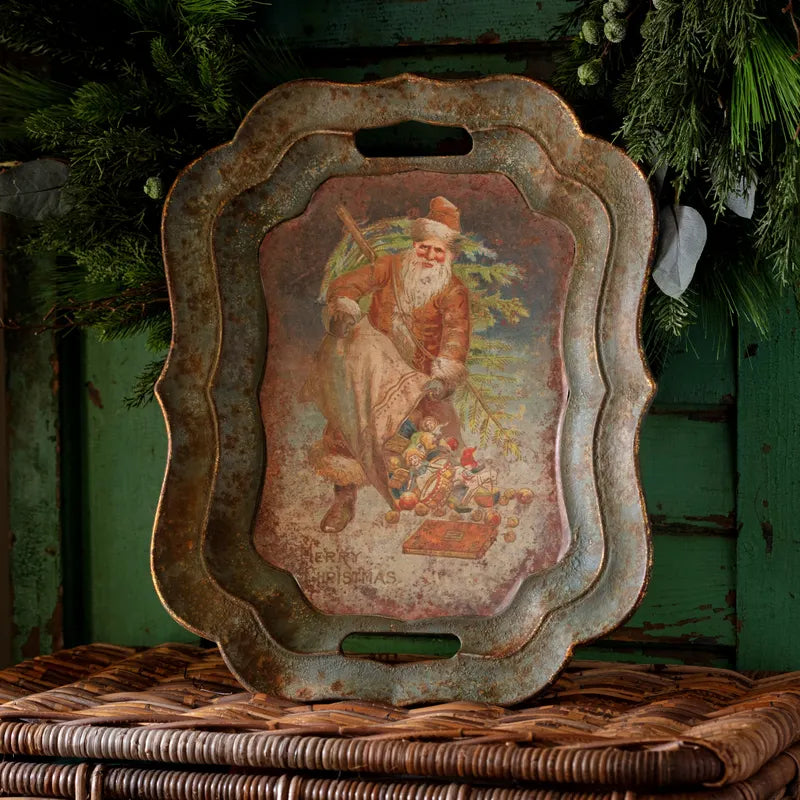 Santa Bearing Gifts Tray