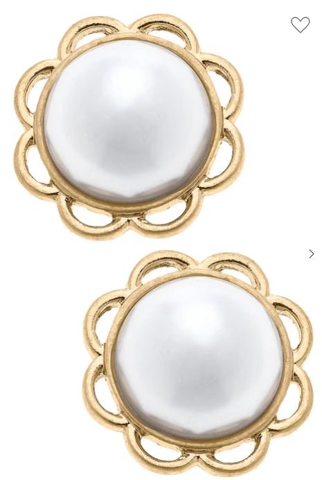 Gigi Pearl Flower Stud Earrings
