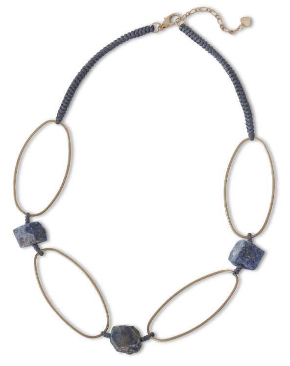 Blue Rough Cut Stone Necklace