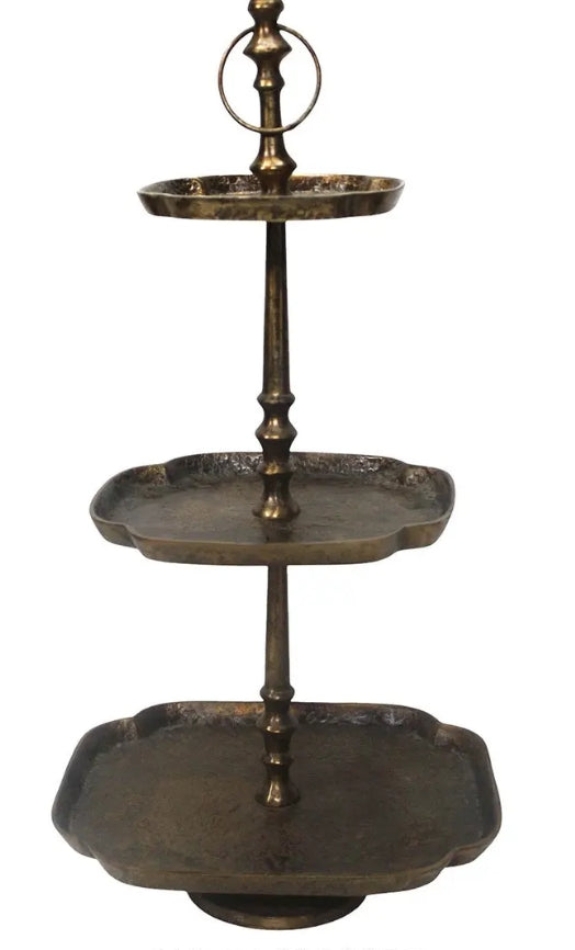 Antique Brass Three Tiered Server