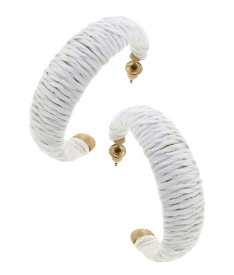 Cancun Raffia Hoop Earrings