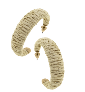 Cancun Raffia Hoop Earrings