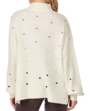 Novie Pom-Pom Sweater White