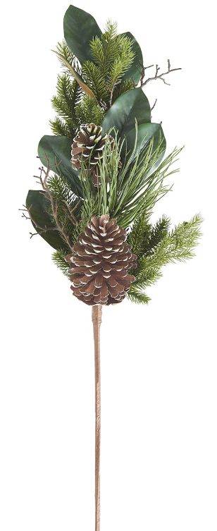 Long Needle Pine Spray w/ Pinecones Fir Magnolia & Twig