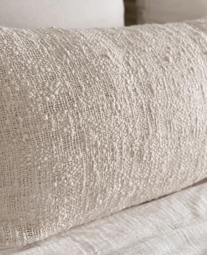 Beige Boucle Cotton Down Body Pillow