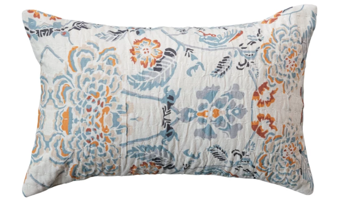 Cotton Voile Printed Lumbar Pillow