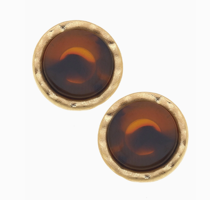 Bethany Disc Stud in Tortoise