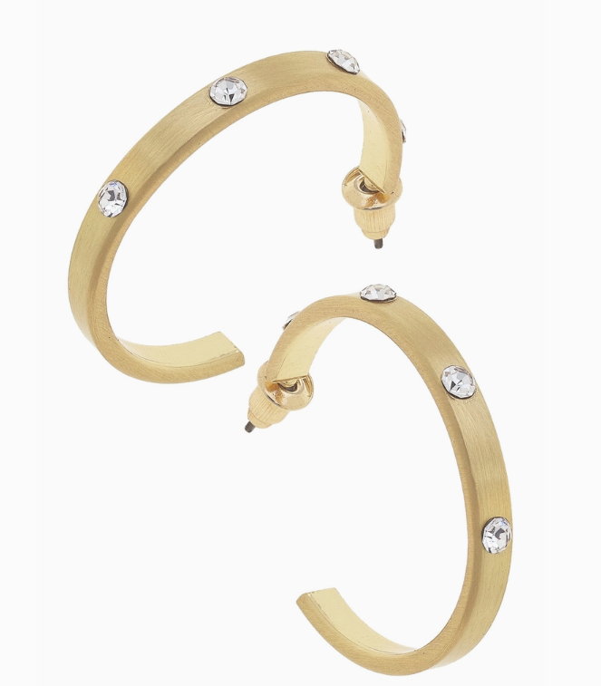 Lorraine Rhinestone Hoop Earrings