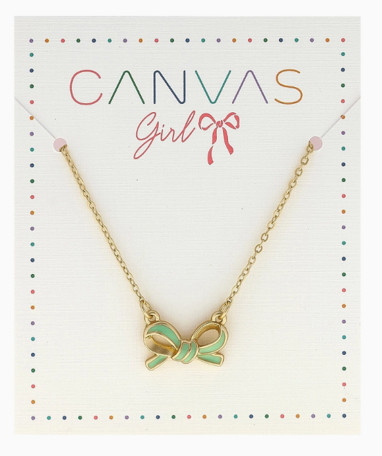 Maggie Enamel Bow Children's Necklace