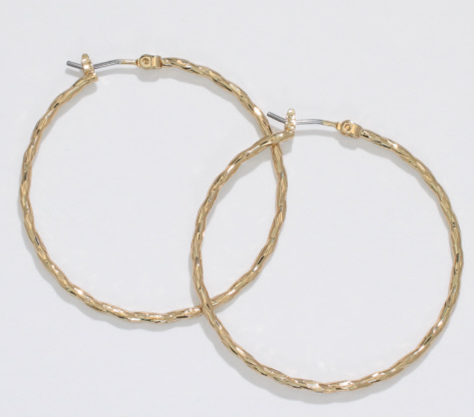 Twisted Gold Hoops
