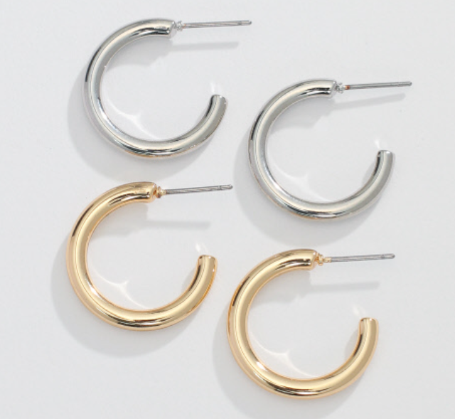 Duo Gold and Silver Hoops