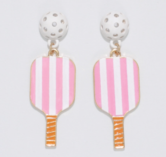 Pink Pickleball and Ball Earrings