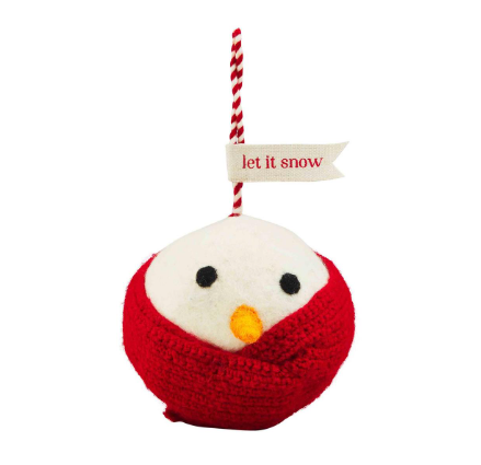 Let It Snow Snowman Ball Ornament