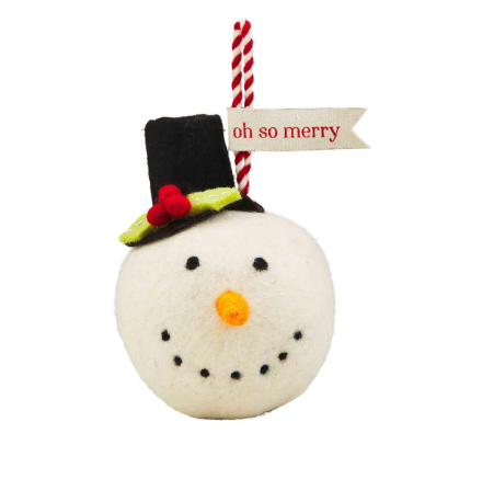 Oh So Merry Snowman Ball Ornament