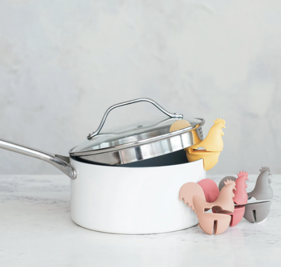 Silicone Rooster Shaped Lid/Spoon Holder