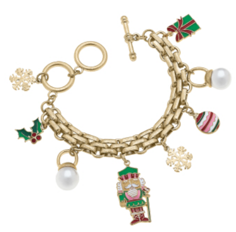 Holly Jolly Nutcracker Charm Bracelet