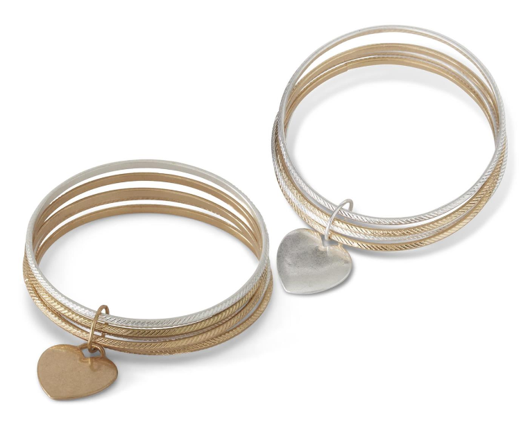 Five Piece Bangle w/ Heart