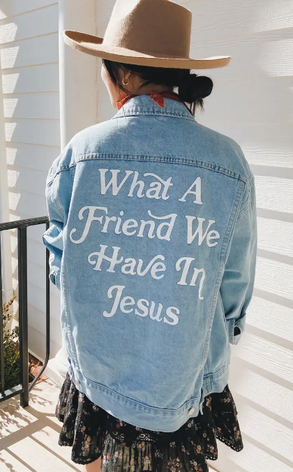 What a Friend In Jesus Denim Jacket