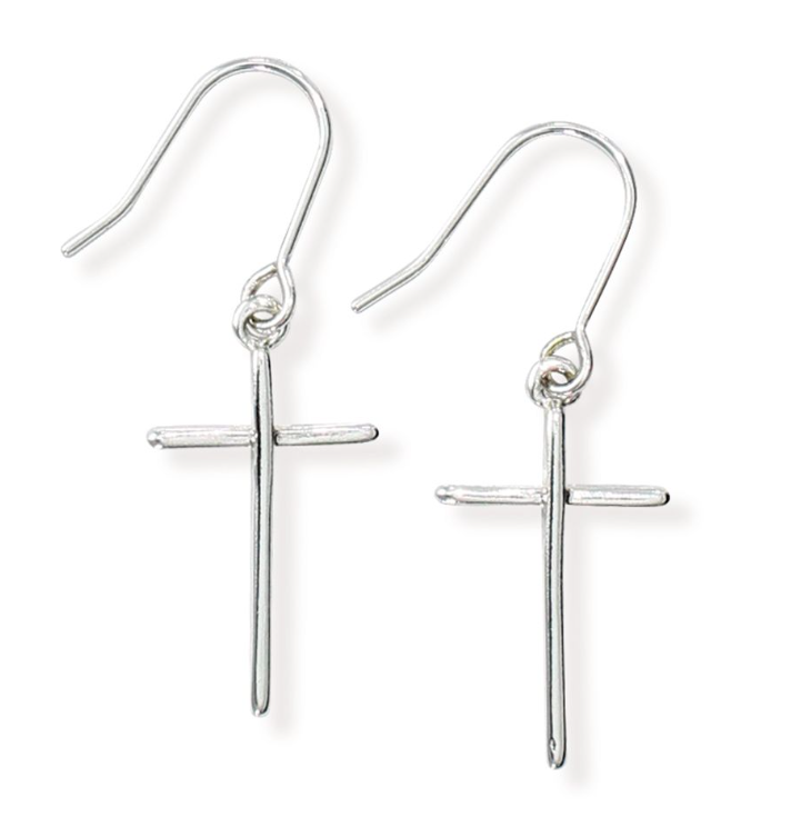 Silver Cross Earrings
