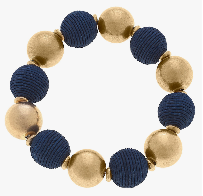 Lola Silk Cord Ball Bead Stretch Bracelet