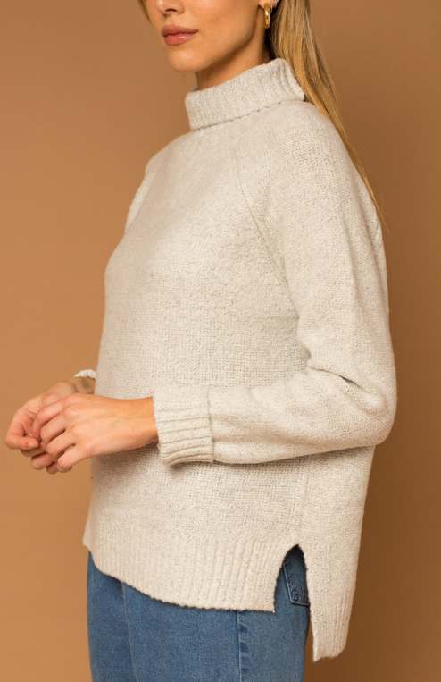 Ivory Long Sleeve Turtleneck Sweater