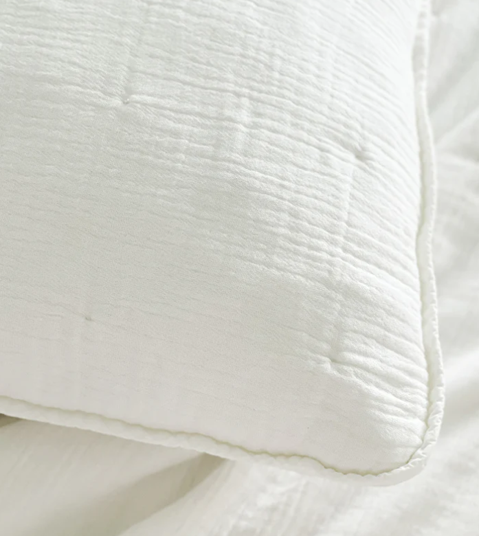 White Cotton Gauze Euro Pillow Cover
