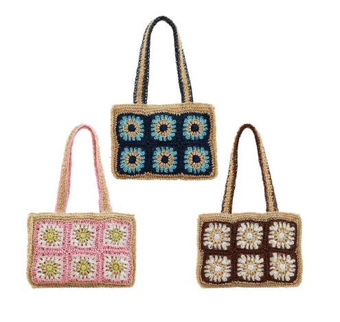 Floral Crochet Mini Totes