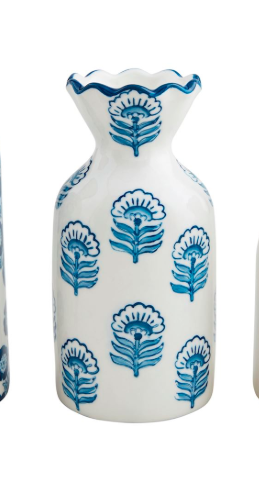 Block Print Bud Vase