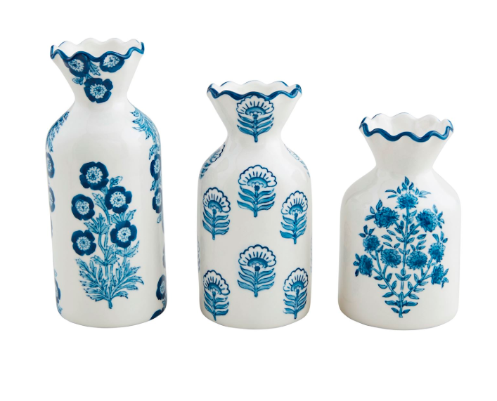 Block Print Bud Vase