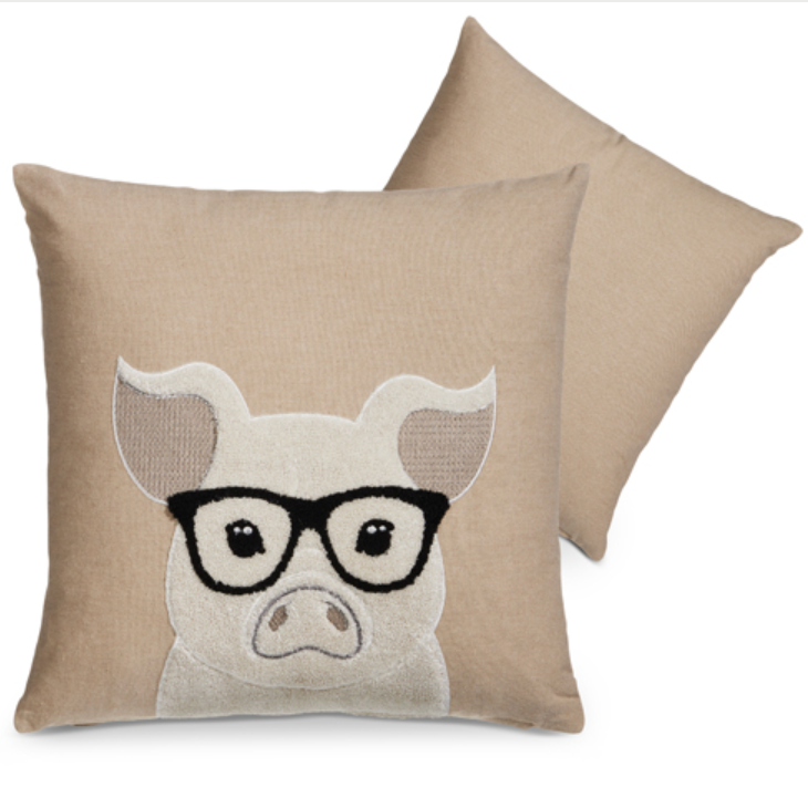 Pig with Glasses Pillow